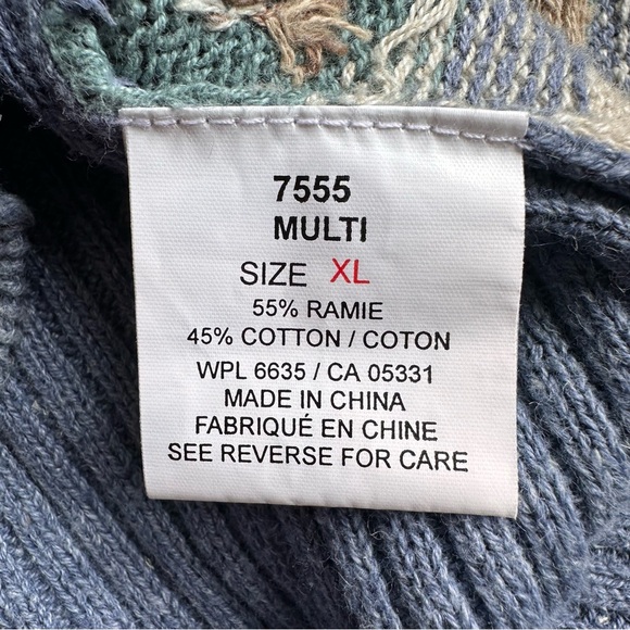 Woolrich Vintage Cottagecore Farm Beehive Spring Pastel Knit Sweater Vest XL - Picture 7 of 7